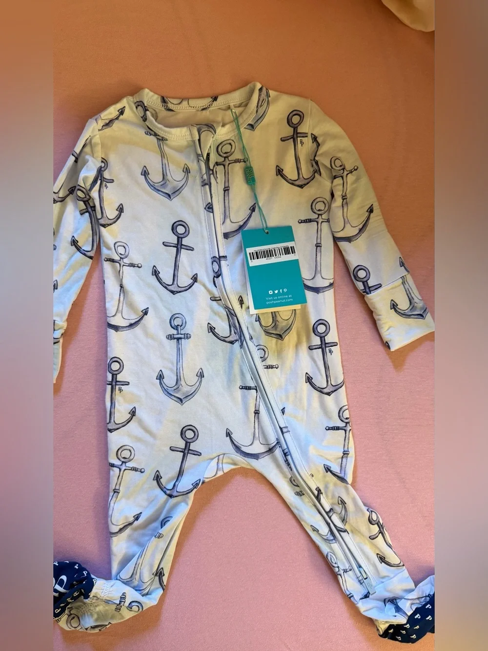 Posh peanut Anchor print onesie (6-9 mths)